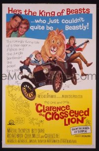 P392 CLARENCE THE CROSS-EYED LION one-sheet movie poster '65