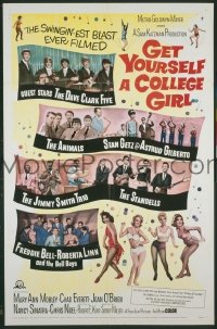 P725 GET YOURSELF A COLLEGE GIRL one-sheet movie poster '64 Mobley