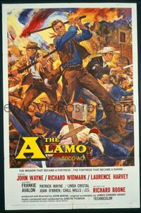 JW 287 ALAMO roadshow one-sheet movie poster '60 Wayne, ultra-rare TODD-AO!