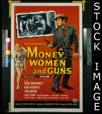 #418 MONEY, WOMEN & GUNS 1sh '58 Mahoney 