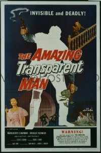 P097 AMAZING TRANSPARENT MAN one-sheet movie poster '59 Chapman