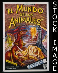 #5242 ANIMAL WORLD Argentinean movie poster '56 T-Rex!