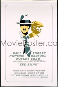 #378 STING one-sheet movie poster '74 extremely rare different style!!