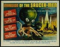 VHP7 373 INVASION OF THE SAUCER MEN half-sheet movie poster '57 great image!
