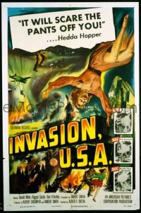 f538 INVASION USA one-sheet movie poster '52 Peggie Castle