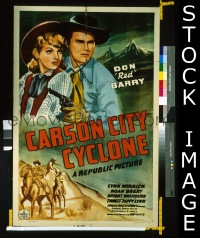 #7408 CARSON CITY CYCLONE 1sh '43 Red Barry 