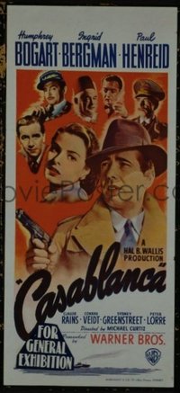 3001 CASABLANCA Australian daybill movie poster '42 Bogart, Bergman, Henreid