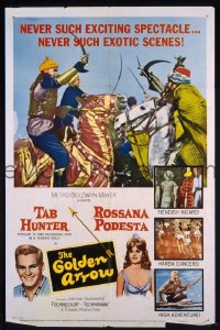 r693 GOLDEN ARROW one-sheet movie poster '63 Tab Hunter
