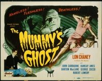 #082 MUMMY'S GHOST title lobby card R48 Chaney, nameless & fleshless!!