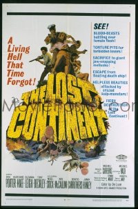 f579 LOST CONTINENT one-sheet movie poster '68 Hammer sci-fi!