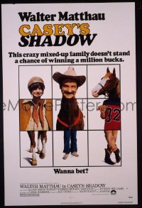 r353 CASEY'S SHADOW one-sheet movie poster '78 horse racing, Matthau!