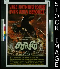 f480 GORGO one-sheet movie poster '61 Bill Travers, Sylvester, horror!