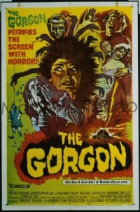 f481 GORGON one-sheet movie poster '64 Hammer, Peter Cushing