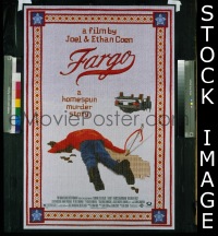 H395 FARGO double-sided one-sheet movie poster '96 Coen brothers, great image!