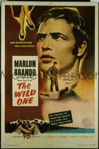 VHP7 437 WILD ONE linen one-sheet movie poster '53 tough guy Marlon Brando!