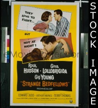 Q648 STRANGE BEDFELLOWS one-sheet movie poster '65 Rock Hudson