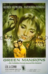 r707 GREEN MANSIONS one-sheet movie poster '59 Audrey Hepburn, Perkins