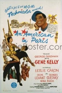 VHP7 436 AMERICAN IN PARIS one-sheet movie poster '51 Gene Kelly, AA award!