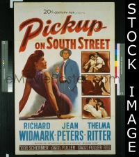 PICKUP ON SOUTH STREET 1sh '53 Richard Widmark & Jean Peters in Samuel Fuller noir classic!