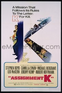 r093 ASSIGNMENT K one-sheet movie poster '68 Stephen Boyd, Michael Redgrave