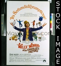 s428 WILLY WONKA & THE CHOCOLATE FACTORY one-sheet movie poster '71 Wilder