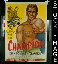 #6312 CHAMPION Aust 1sh '49 Kirk Douglas 