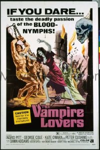#247 VAMPIRE LOVERS 1sh '70 Cushing, AIP 