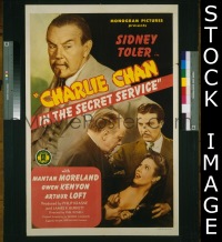 r383 CHARLIE CHAN IN THE SECRET SERVICE one-sheet movie poster '43 Toler