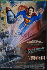 s293 SUPERMAN 4 one-sheet movie poster '87 Christopher Reeve