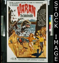 s393 VARAN THE UNBELIEVABLE one-sheet movie poster '62 dinosaurs!