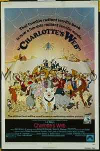 P364 CHARLOTTE'S WEB one-sheet movie poster '73 animated classic!
