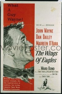 JW 277 WINGS OF EAGLES one-sheet movie poster '57 John Wayne, What A Guy!