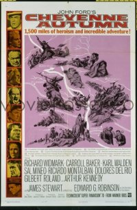 P369 CHEYENNE AUTUMN one-sheet movie poster '64 J. Ford, Widmark