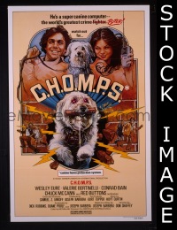 r406 CHOMPS one-sheet movie poster '79 AIP security dog!