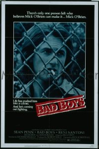 r115 BAD BOYS one-sheet movie poster '83 Sean Penn, Reni Santoni