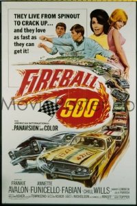 A377 FIREBALL 500 one-sheet movie poster '66 car racing,Frankie & Annette!