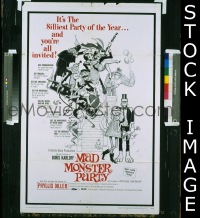 Q097 MAD MONSTER PARTY one-sheet movie poster '68 Boris Karloff