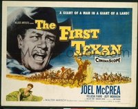 t193 FIRST TEXAN style B half-sheet movie poster '56 Joel McCrea, Farr