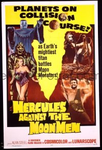 r747 HERCULES AGAINST THE MOON MEN one-sheet movie poster '65 Steel, Clair