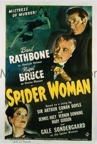 #231 SHERLOCK HOLMES & THE SPIDER WOMAN signed one-sheet movie poster '44!