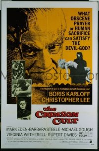 A185 CRIMSON CULT one-sheet movie poster '70 Karloff, Lee AIP