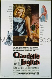 P395 CLAUDELLE INGLISH one-sheet movie poster '61 Diane McBain