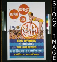 P172 BEACH BALL one-sheet movie poster '65 Byrnes, Noel, Supremes