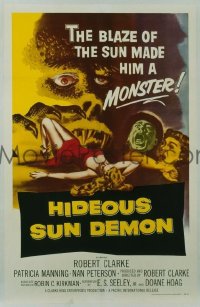 P831 HIDEOUS SUN DEMON one-sheet movie poster '59 Clarke