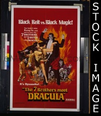 P055 7 BROTHERS MEET DRACULA one-sheet movie poster '79 kung fu!