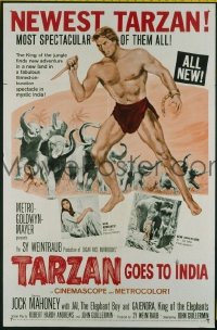 #631 TARZAN GOES TO INDIA 1sh '62 Mahoney 