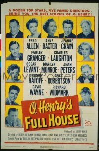 Q273 O. HENRY'S FULL HOUSE one-sheet movie poster '52 Marilyn Monroe