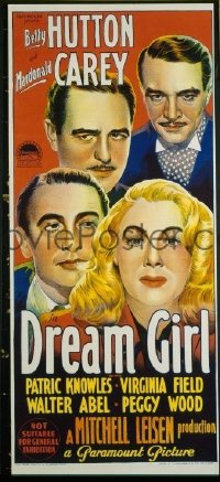 DREAM GIRL Australian daybill movie poster '48 Betty Hutton, Carey