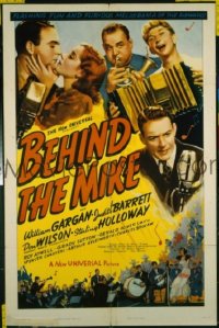 P188 BEHIND THE MIKE one-sheet movie poster '37 early radio!