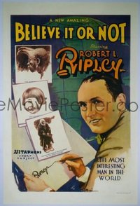 1511 BELIEVE IT OR NOT one-sheet movie poster c30 Robert L. Ripley